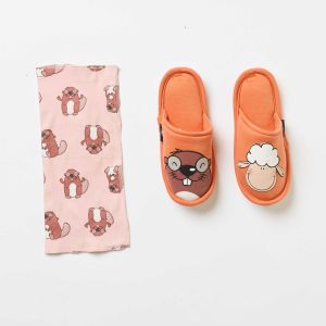 CIABATTE DONNA CASA HAPPY PEOPLE “SORRIDI” NEL COLORE ARANCIONE