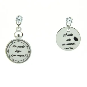 ORECCHINI MAD TEA ACCIAIO INOSSIDABILE ALICE IN WONDERLAND “PER QUANTO TEMPO è PER SEMPRE”