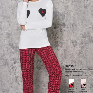 Pigiama in CALDO COTONE donna LOVE AND BRA- 96699