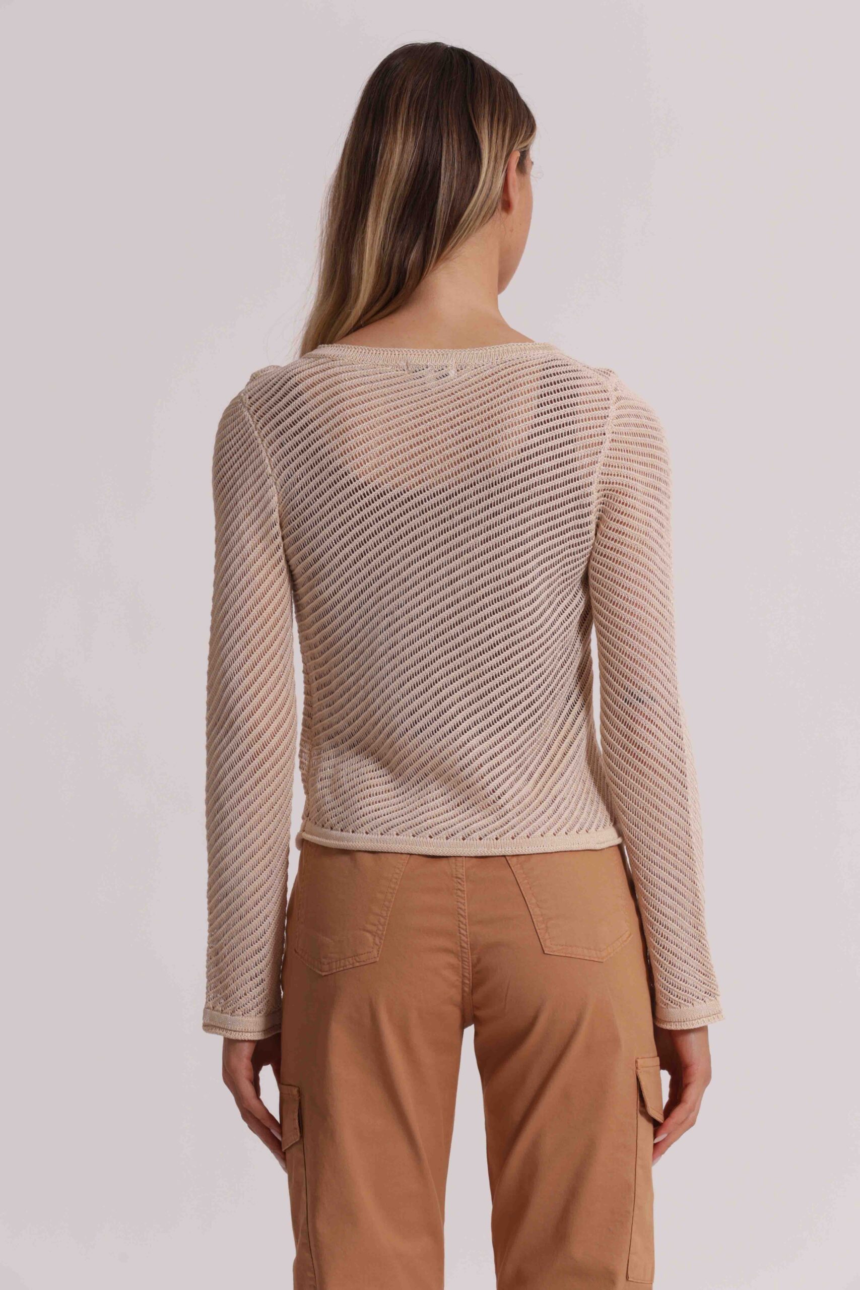 Cardigan crochet rosa Mimì Muà Firenze con fiocchi - immagine 8