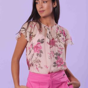 MIMÌ MUÀ Firenze ARAG-1478 Blusa panna fantasia iris