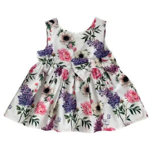 TOP STAMPATO CON FIOCCO FRONTALE