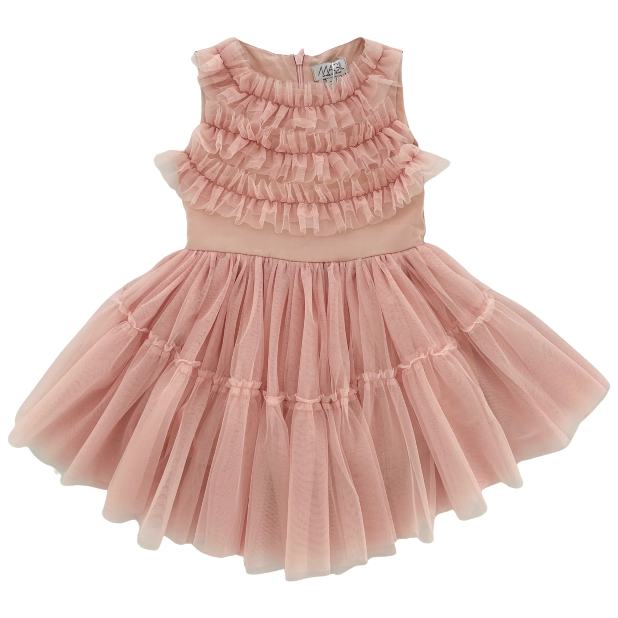 ABITO CON ROUCHES DI TULLE ROSA - immagine 5