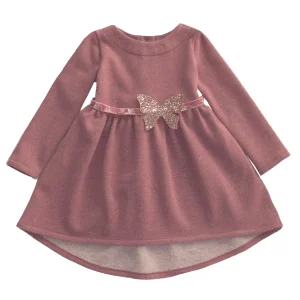 ABITO IN FELPA LUREX CON CINTURA FARFALLA