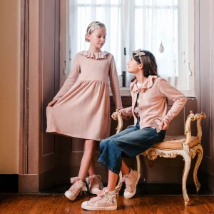 ABITO IN CALDO COTONE ROSA LUREX