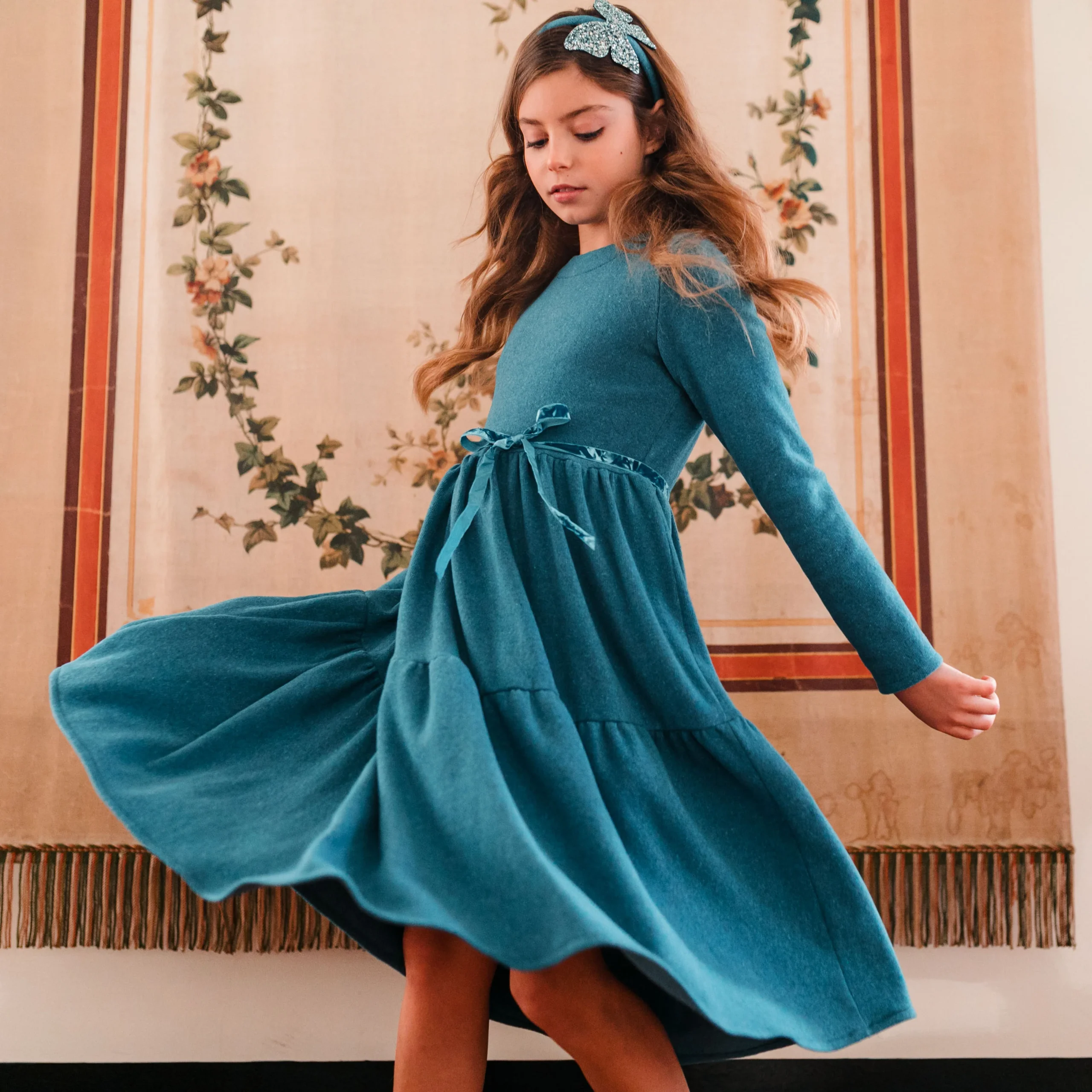 ABITO CALDO COTONE CON CINTURA VELLUTO - immagine 2