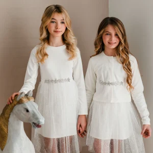 ABITO BIANCO CINTURA STELLINE SILVER