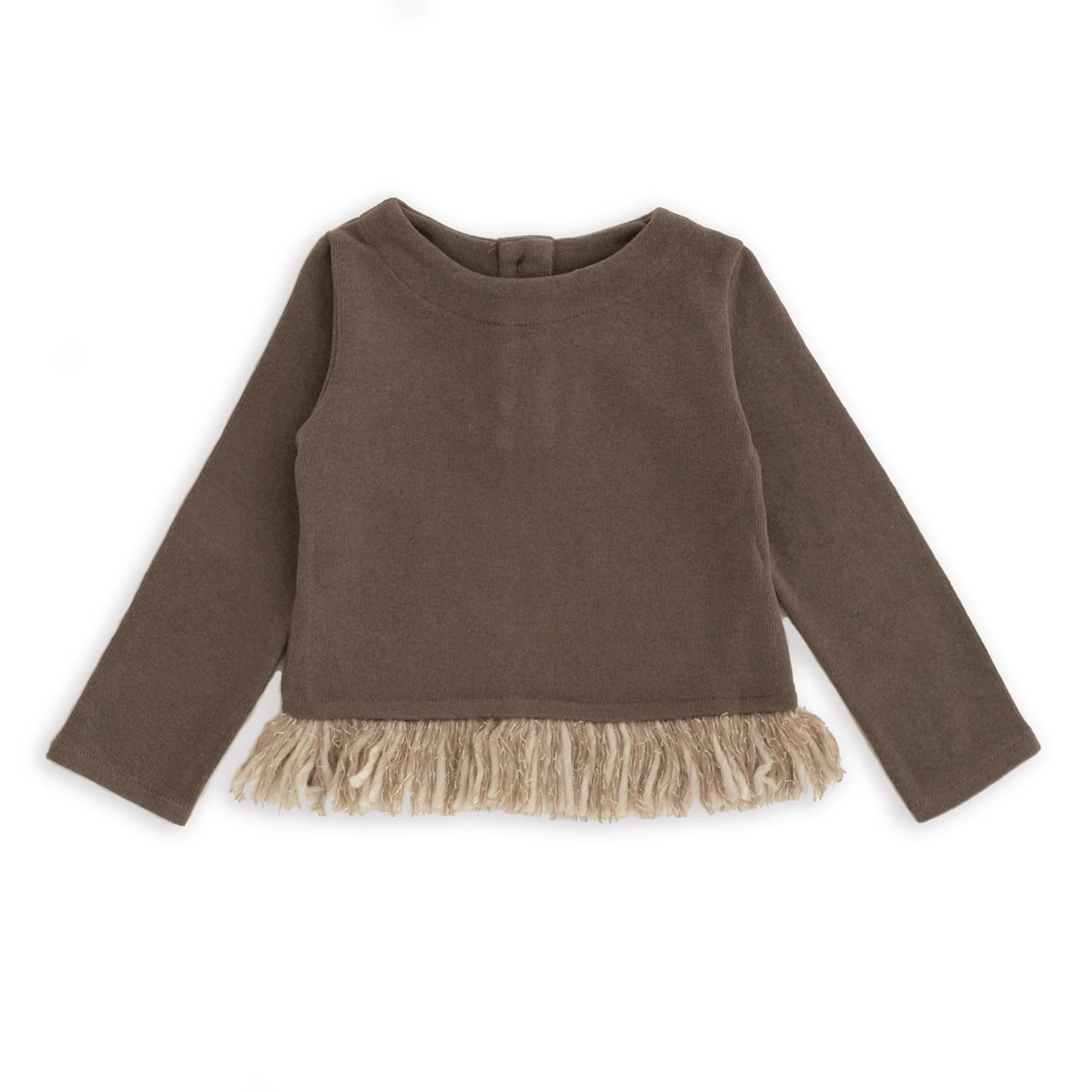 MAGLIA IN CALDO COTONE DETTAGLIO FRANGIA