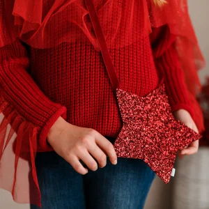 BORSINA STELLA GLITTER ROSSO