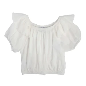 TOP IN VISCOSA ARRICCIATO CON VOLANT