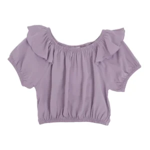 TOP IN VISCOSA ARRICCIATO CON VOLANT