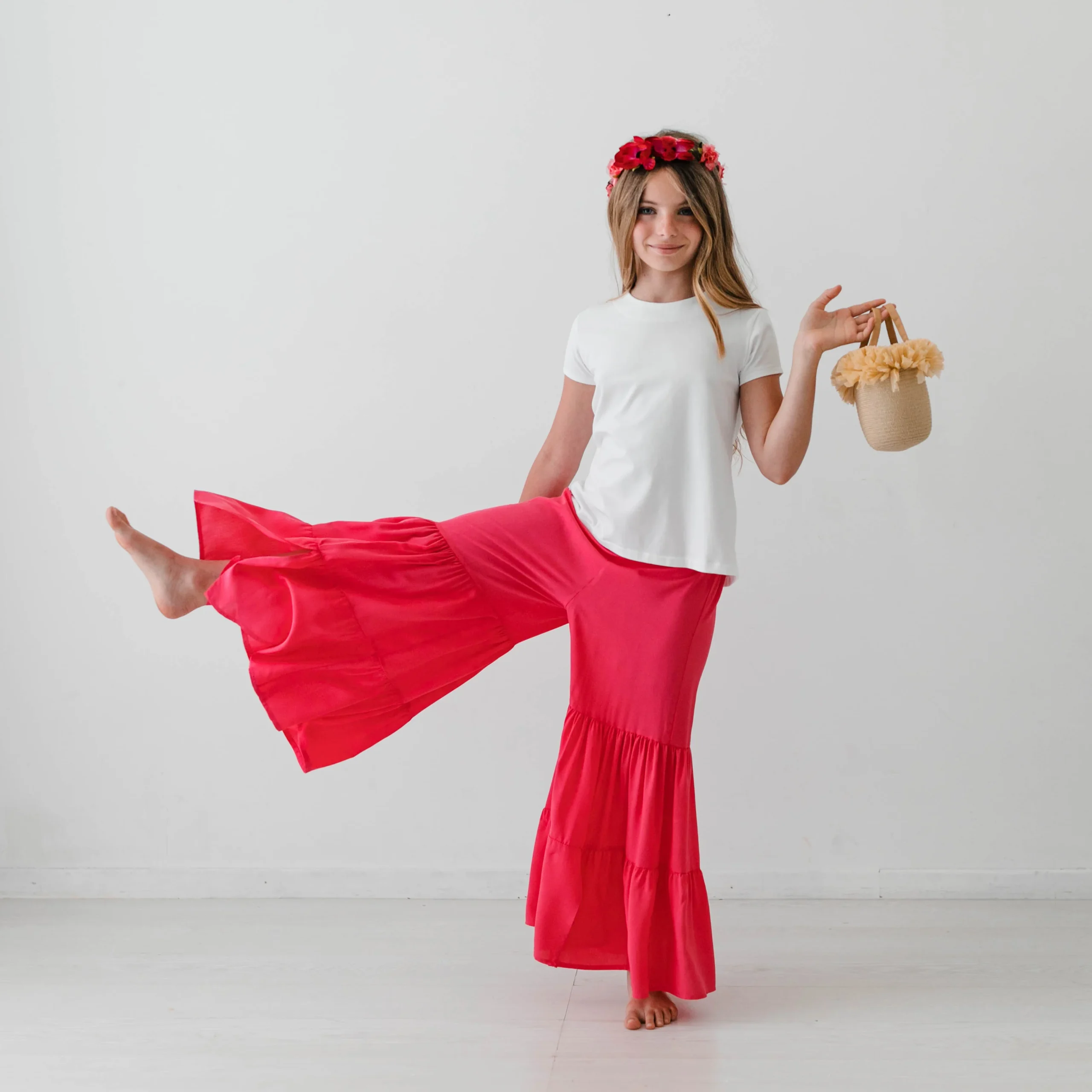 PANTALONE IN VISCOSA CON BALZE - immagine 2