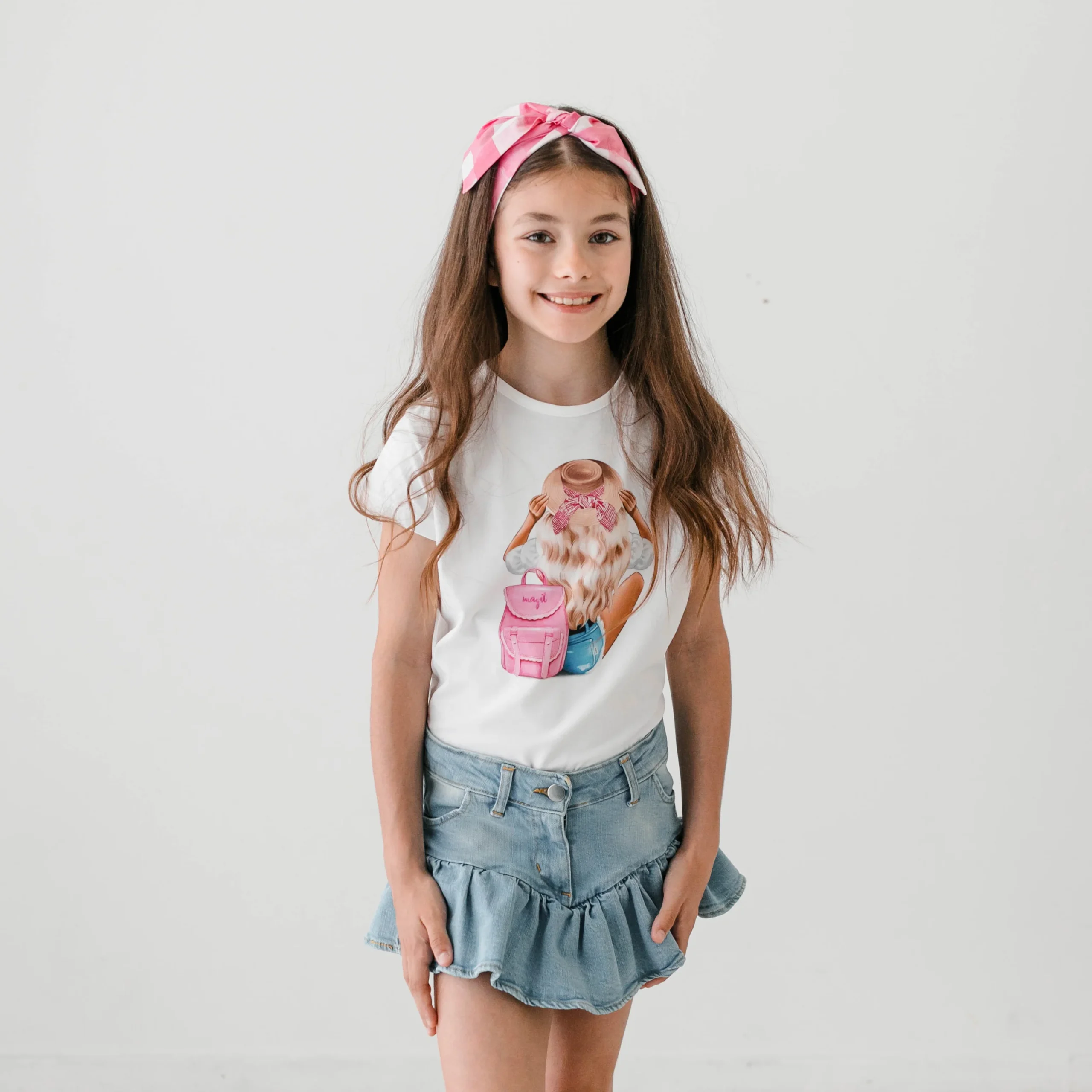 T-SHIRT STAMPA RAGAZZA CON ZAINO