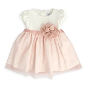 ABITO IN RASO CON GONNA TULLE ROSA