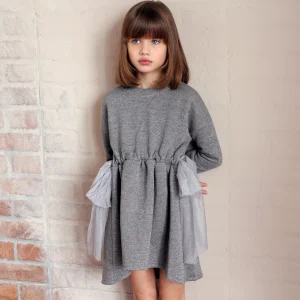 ABITO IN FELPA CON FIOCCHI TULLE