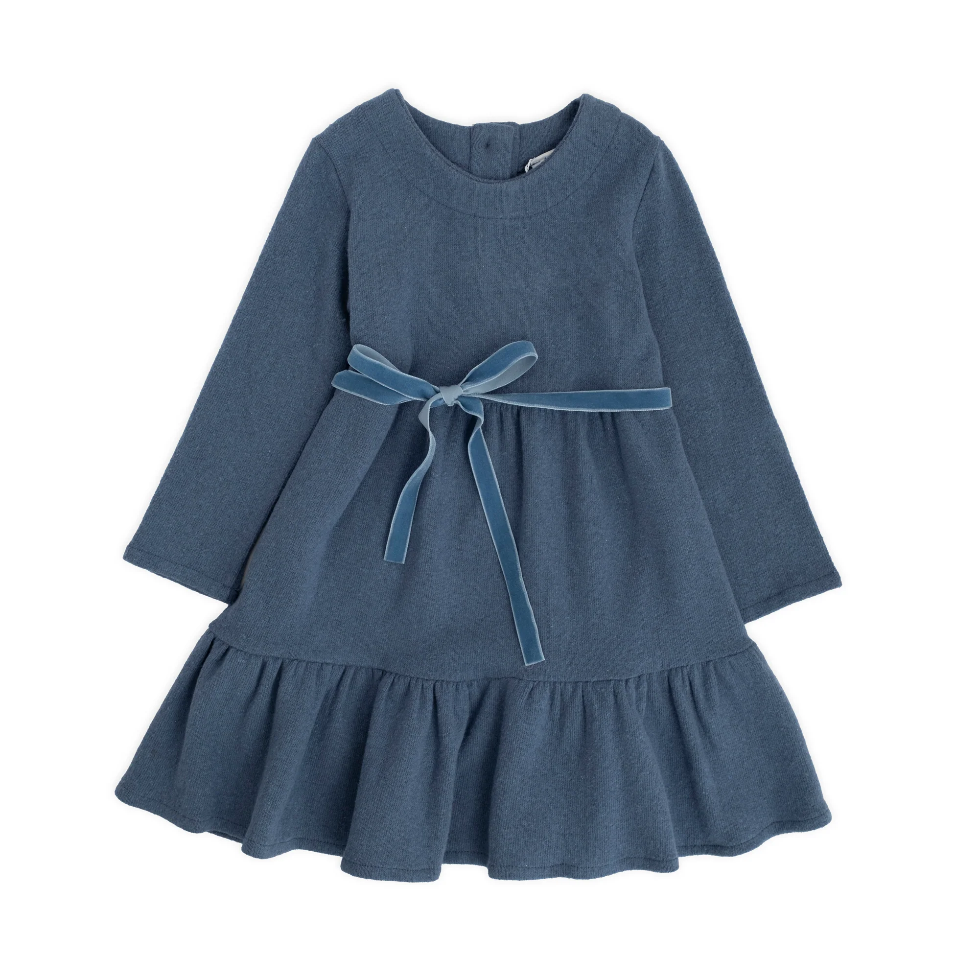 ABITO CALDO COTONE CON BALZE E CINTURA - immagine 2