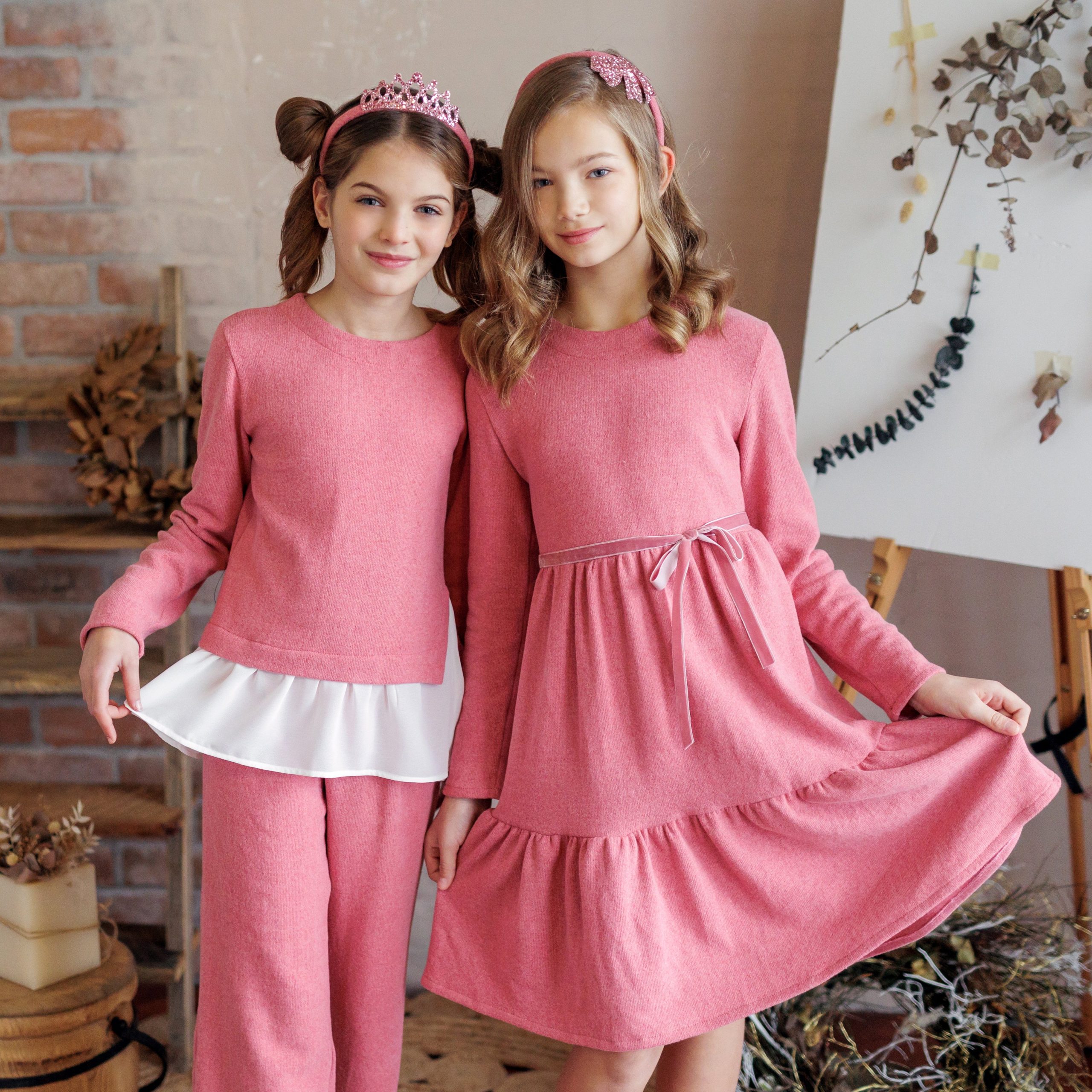 ABITO CALDO COTONE CON BALZE E CINTURA