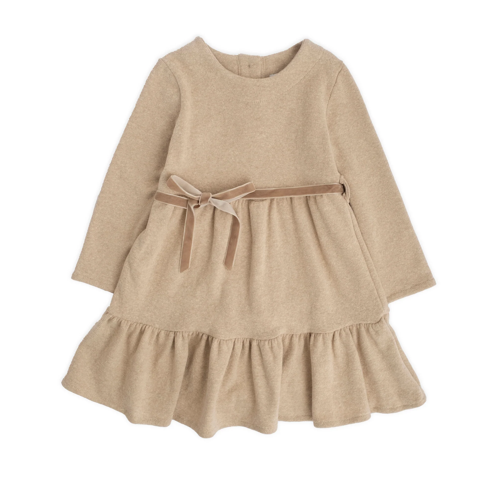 ABITO CALDO COTONE CON BALZE E CINTURA - immagine 2