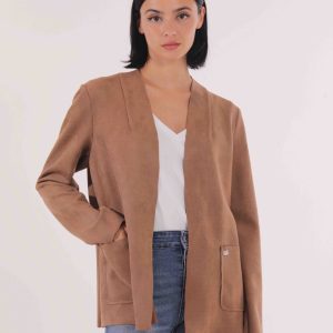 MIMÌ MUÀ Firenze ESAI-6426 Giacca lunga cammello camoscio