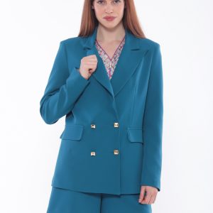 MIMÌ MUÀ Firenze ESAL-6458 Giacca doppiopetto tecnico ottanio