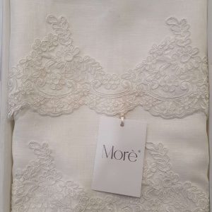 ELISABETTA SET 1+1 ASCIUGAMANI  LINO PIZZO REBRODE’