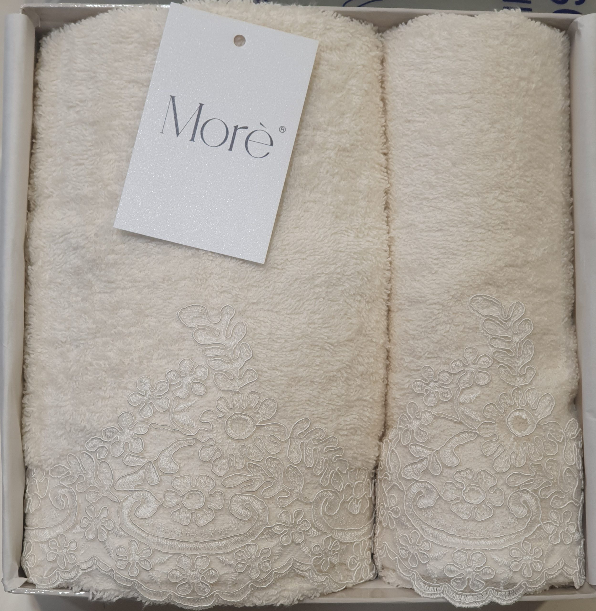 ELISABETTA SET 1+1 ASCIUGAMANI SPUGNA PIZZO