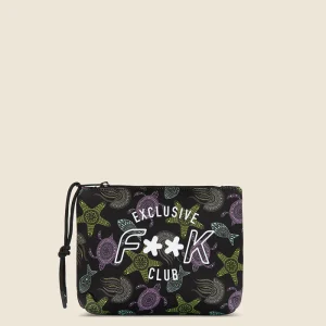 POCHETTE MARE EFFEK IN NEOPRENE NERA CON DISEGNI LEGGERI COLORATI