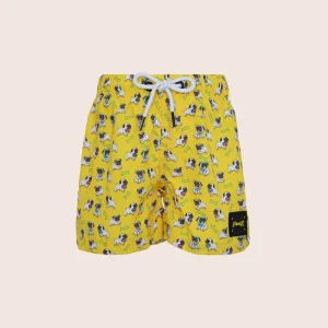 COSTUME BIMBO EFFEK A PANTALONCINO GIALLO CON CAGNOLINI