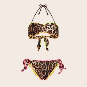 COSTUME BIMBA EFFEK FASCIA SBAMBOLATA LEOPARDATA CON PROFILI FLUO
