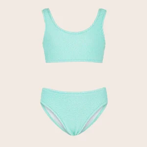 COSTUME BIMBA EFFEK TOP E SLIP SPUGNA A COSTINE VERDE ACQUA