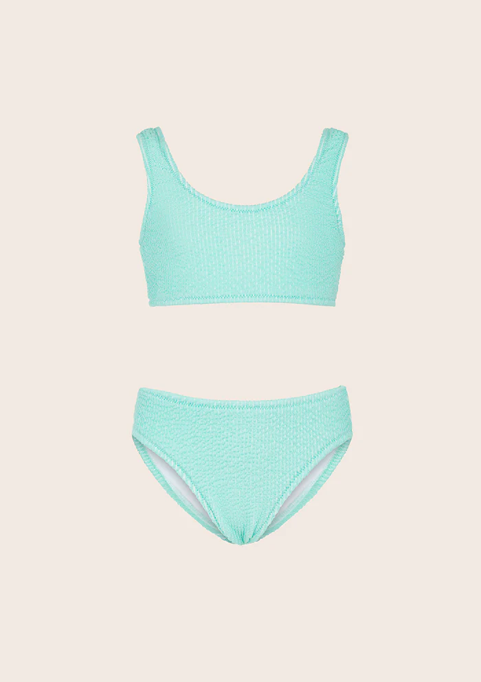 COSTUME BIMBA EFFEK TOP E SLIP SPUGNA A COSTINE VERDE ACQUA