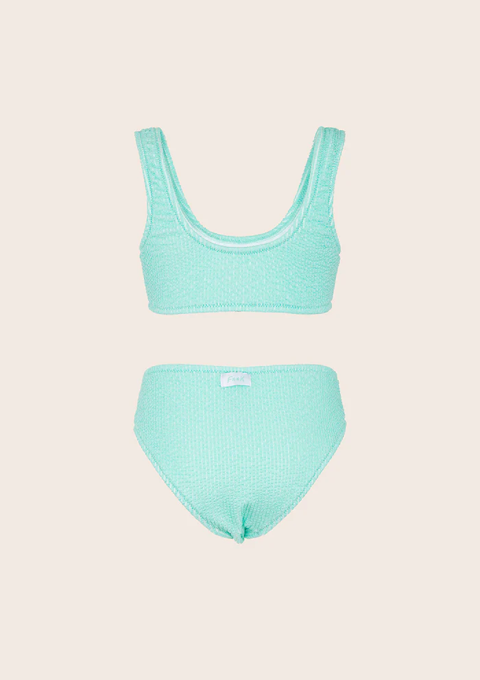 COSTUME BIMBA EFFEK TOP E SLIP SPUGNA A COSTINE VERDE ACQUA - immagine 3