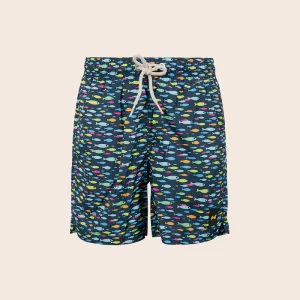 COSTUME BIMBO EFFEK A PANTALONCINO BASE BLU CON PESCIOLINI COLORATI