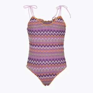 COSTUME BIMBA EFFEK INTERO NEL CLASSICO MODELLO ARRICCIATO TESSUTO TRAFORATO COLORATO CON BASE LILLA