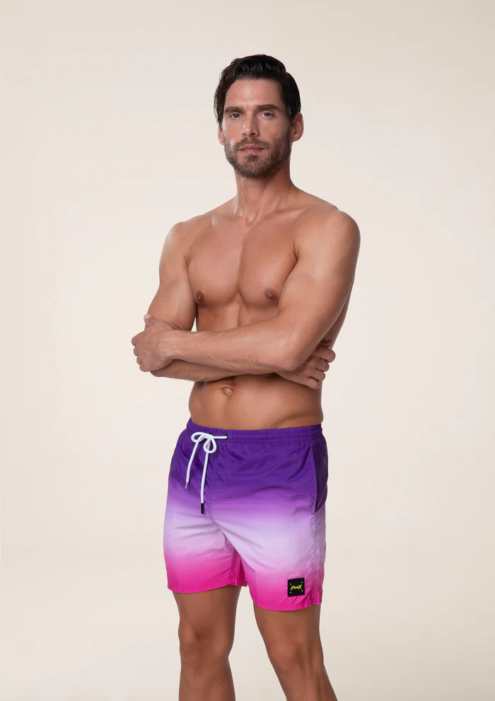 COSTUME UOMO EFFEK A PANTALONCINO CON COLORI VIOLA E ROSA DEGRADE’ - immagine 2