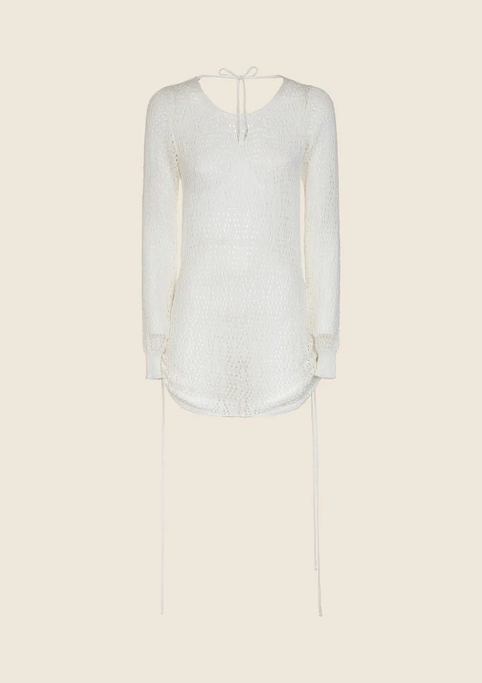 VESTITO COPRICOSTUME MARE EFFEK TRAFORATO BIANCO - immagine 4