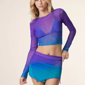 PAREO EFFEK DONNA IN TULLE COLOR DEGRADè AZZURRO E VIOLA