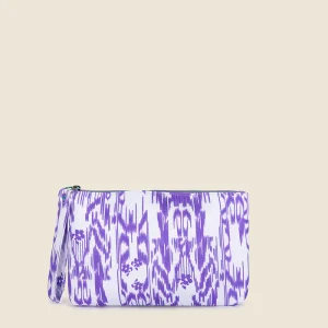 POCHETTE MARE EFFEK IN CANVAS A FANTASIA LILLA E BIANCO