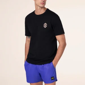 TSHIRT UOMO EFFEK IN COTONE NERO CON LOGO RICAMATO