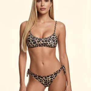 COSTUME DONNA EFFEK LEOPARDATO TOP CON PASSAMANERIA E SLIP CON FIOCCO