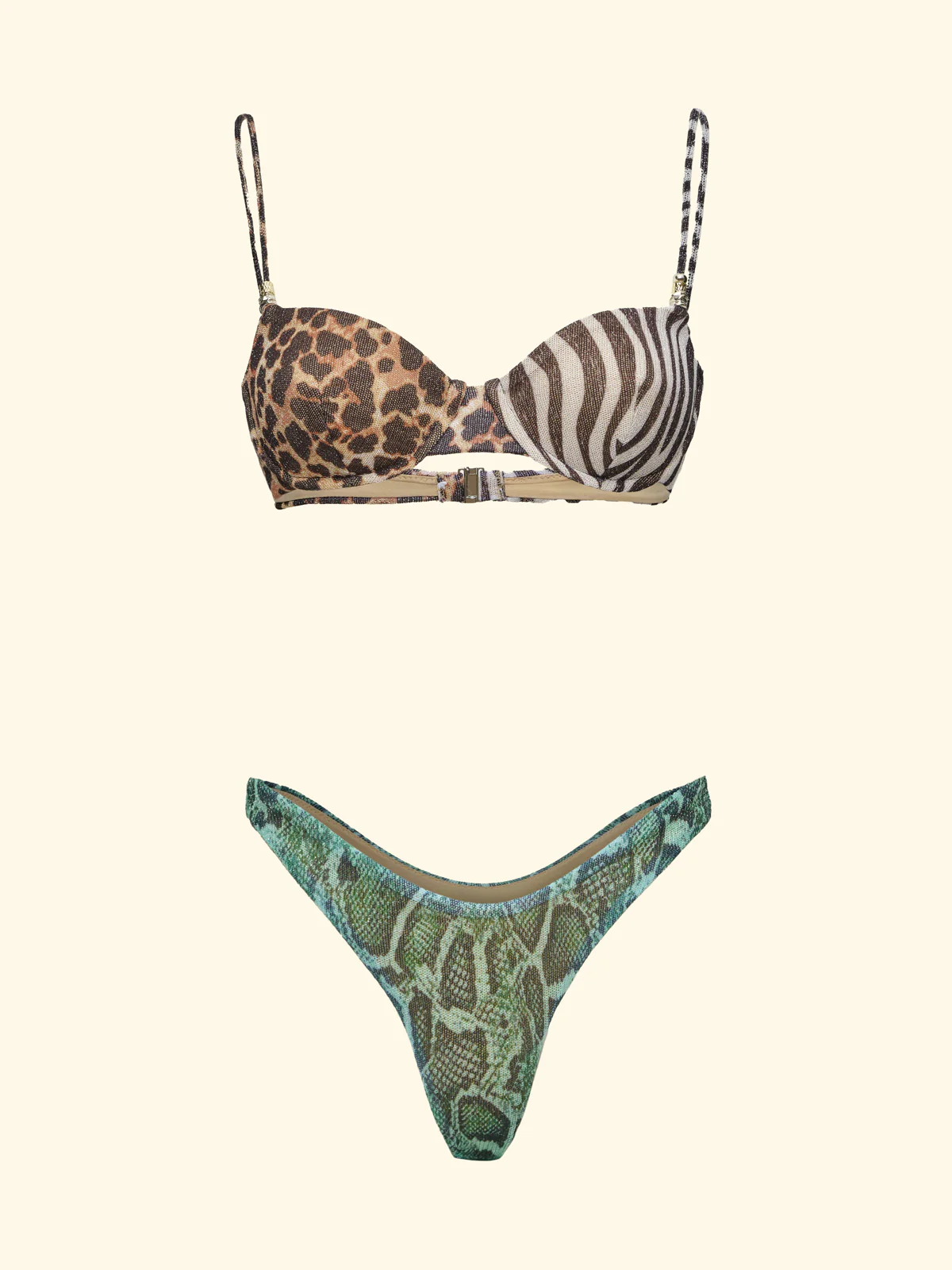 COSTUME DONNA EFFEK BALCONCINO 3 ANIMALIER LUREX E PERLINE - immagine 4