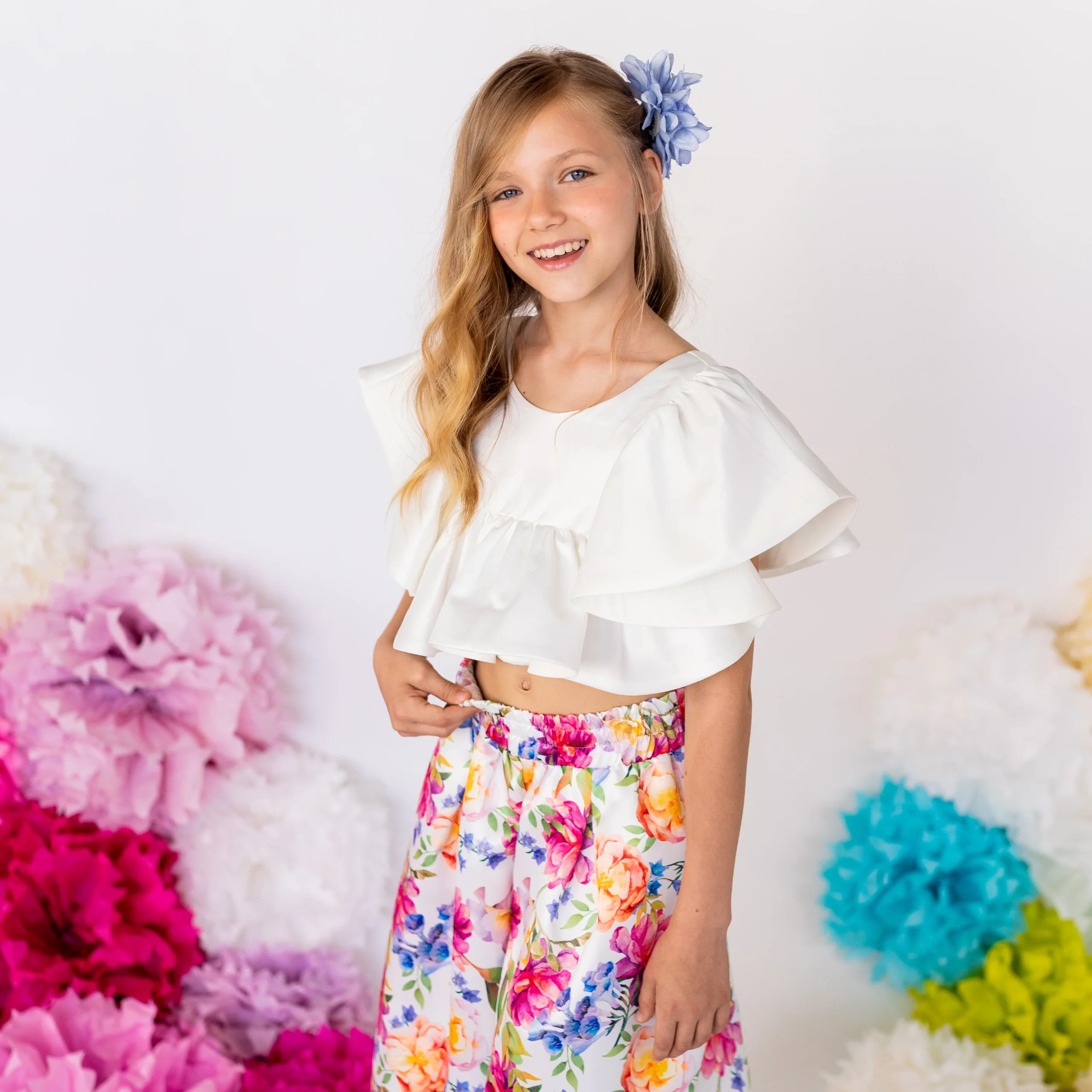 TOP IN RASO BIANCO SETA - immagine 2