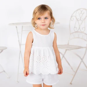 TOP IN GARZA CON RICAMO