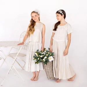 TOP IN LINO CON MAXI FIOCCO