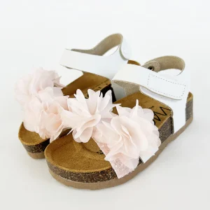 SANDALI CON FIORELLINI ROSA