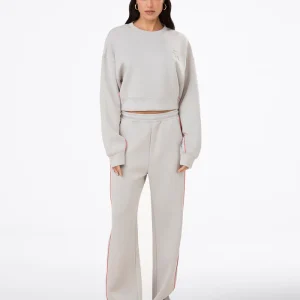 PANTALONE DONNA EFFEK A PALAZZO COLOR GHIACCIO CON INSERTI ARANCIO