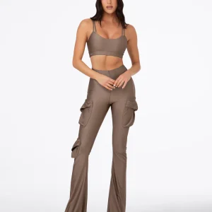 LEGGINGS DONNA EFFEK A ZAMPA CARGO COLOR FANGO