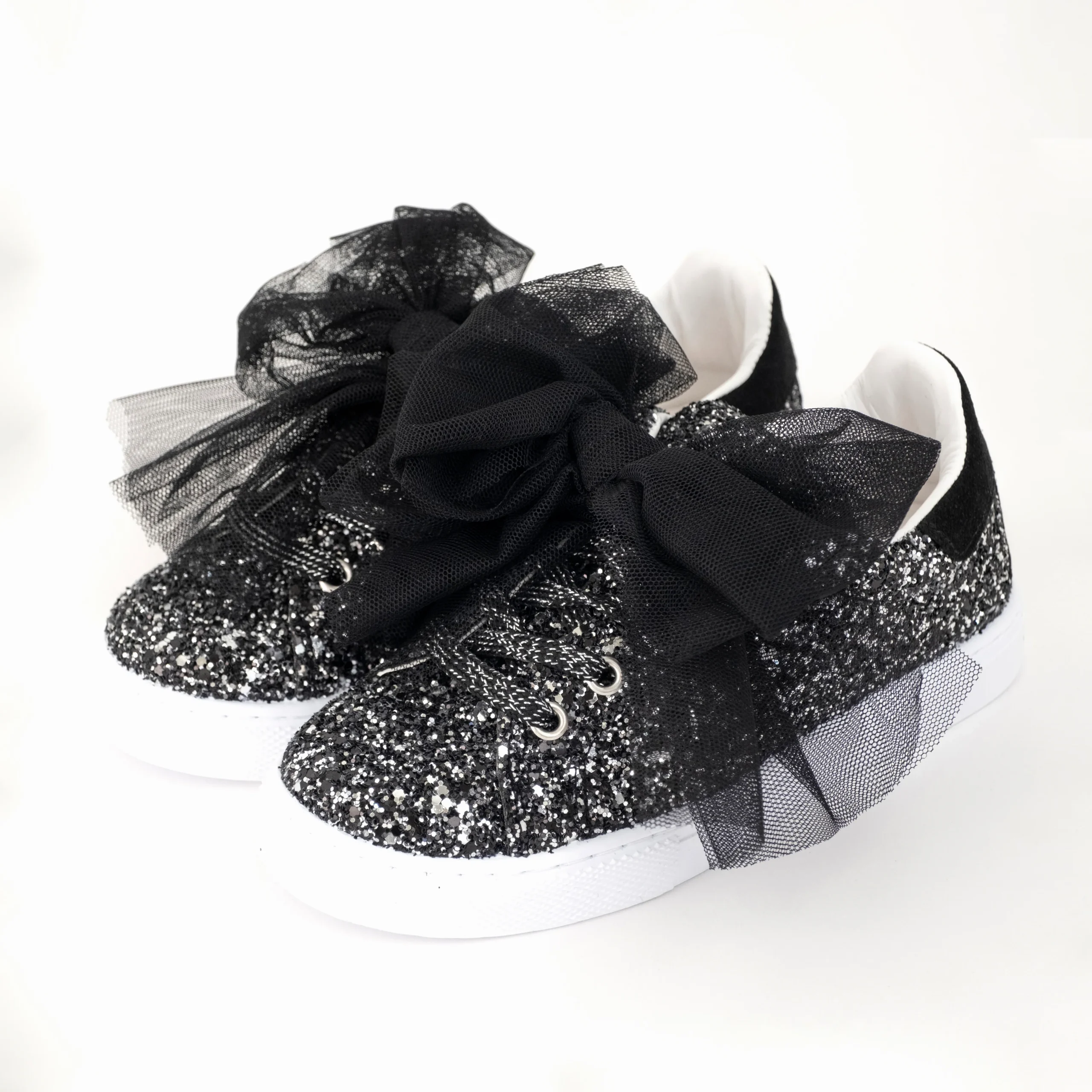 SNEAKERS GLITTER CON FIOCCO TULLE - immagine 3