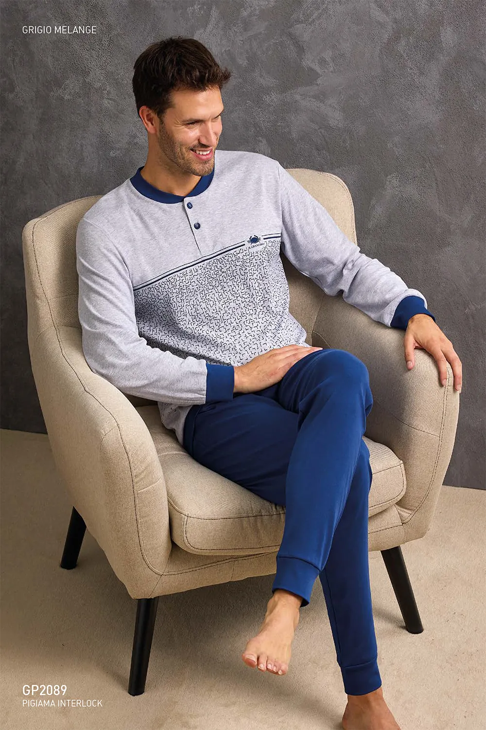 Pigiama in CALDO COTONE uomo GRANCHIO – GP2089