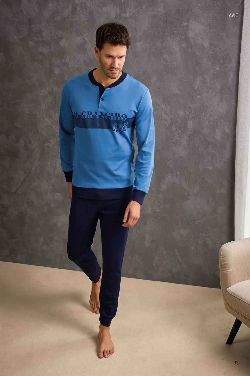 Pigiama in CALDO COTONE uomo GRANCHIO – GP2087 - immagine 3